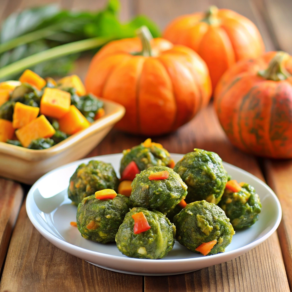 Jamaican finger foods Callaloo and Pumpkin Bites