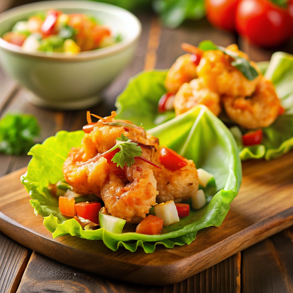 jamaican finger foods Coconut Shrimp Lettuce Wraps