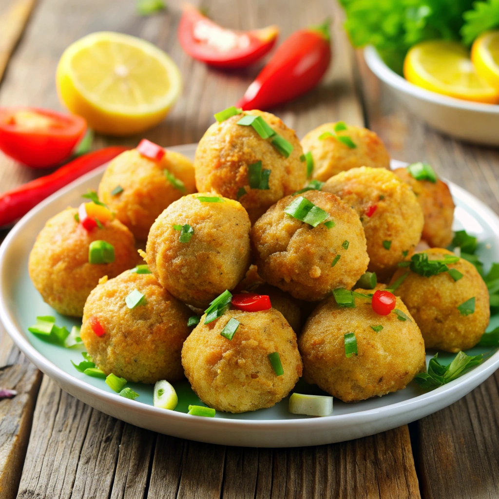 Jamaican finger foods Salt Fish Balls