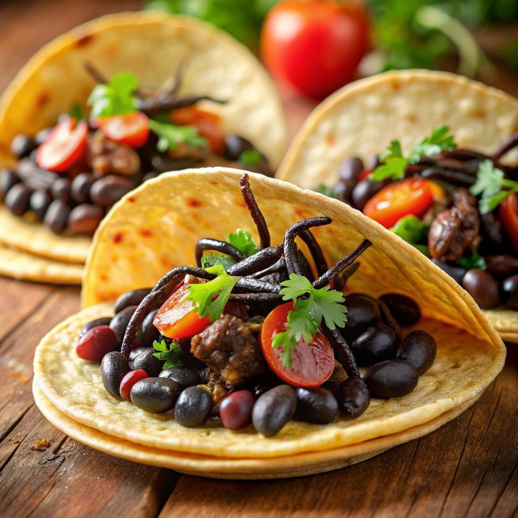 Halloween  themed food Vegan gluten free Creepy Crawly Tacos