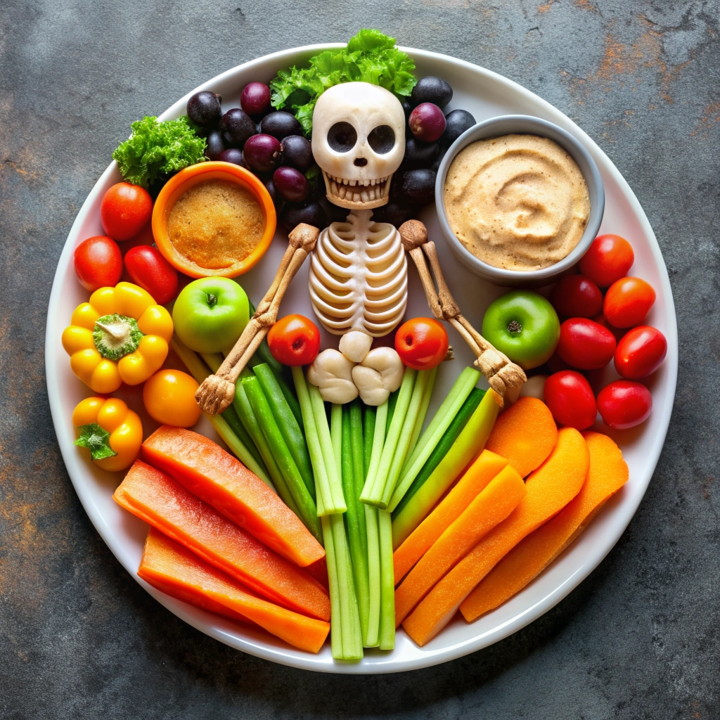  Halloween food ideas Skeleton Veggie Platter