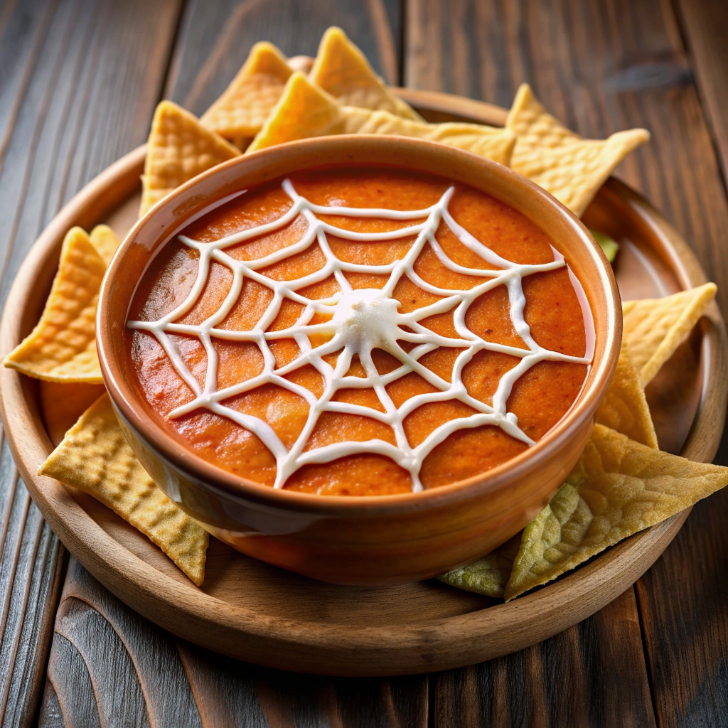 Halloween Food ideas vegan gluten free Spooky Spider Web Dip