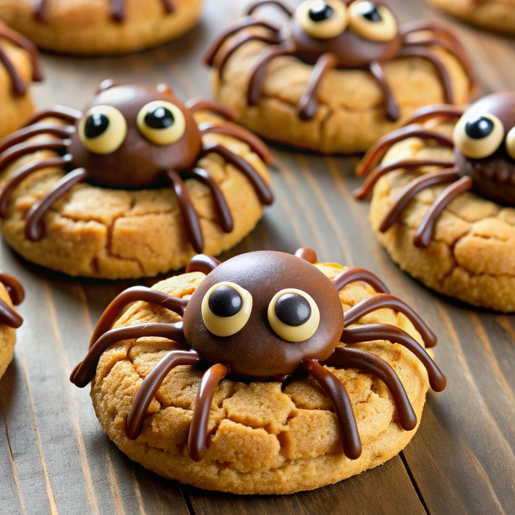 Halloween food ideas vegan gluten free peanut-butter-spider-cookies