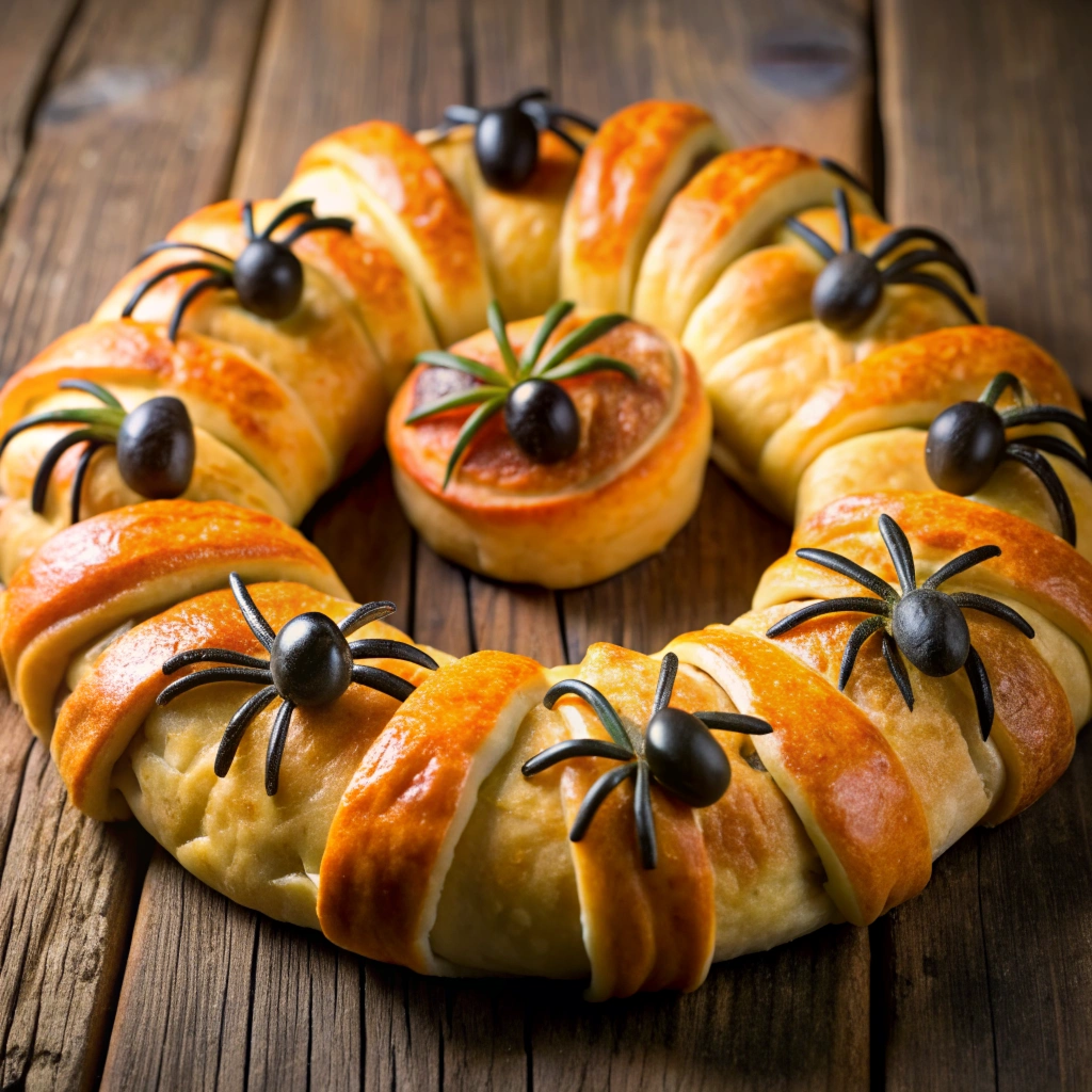 Halloween Party Food Vegan gluten free Spider Taco Ring