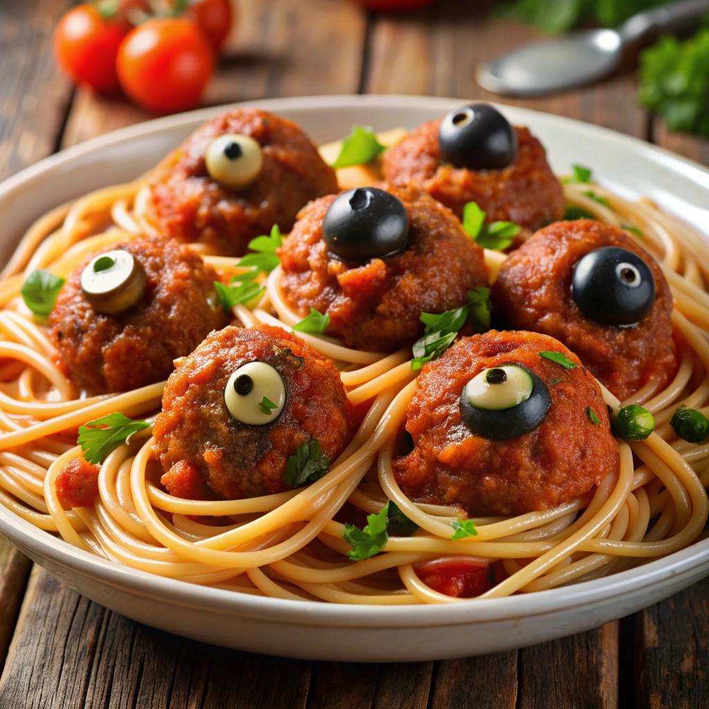 Halloween Food ideas Vegan gluten free Spooky Spaghetti