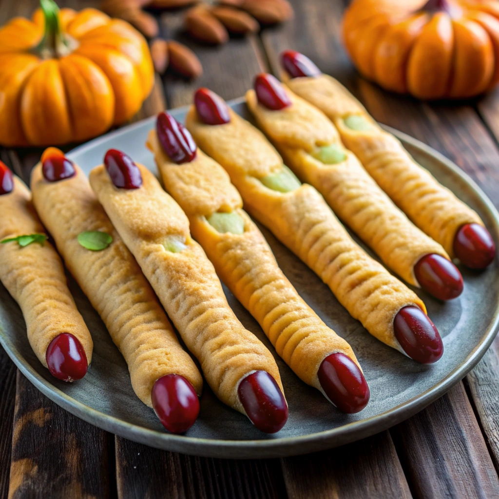 Halloween finger Foods Vegan gluten free Witch Finger Cookies