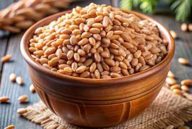 A bowl containing Farro grains