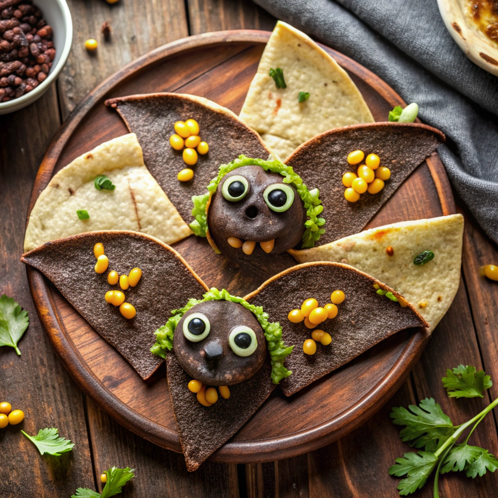 Halloween Party food Bat Wing Black Bean Quesadillas