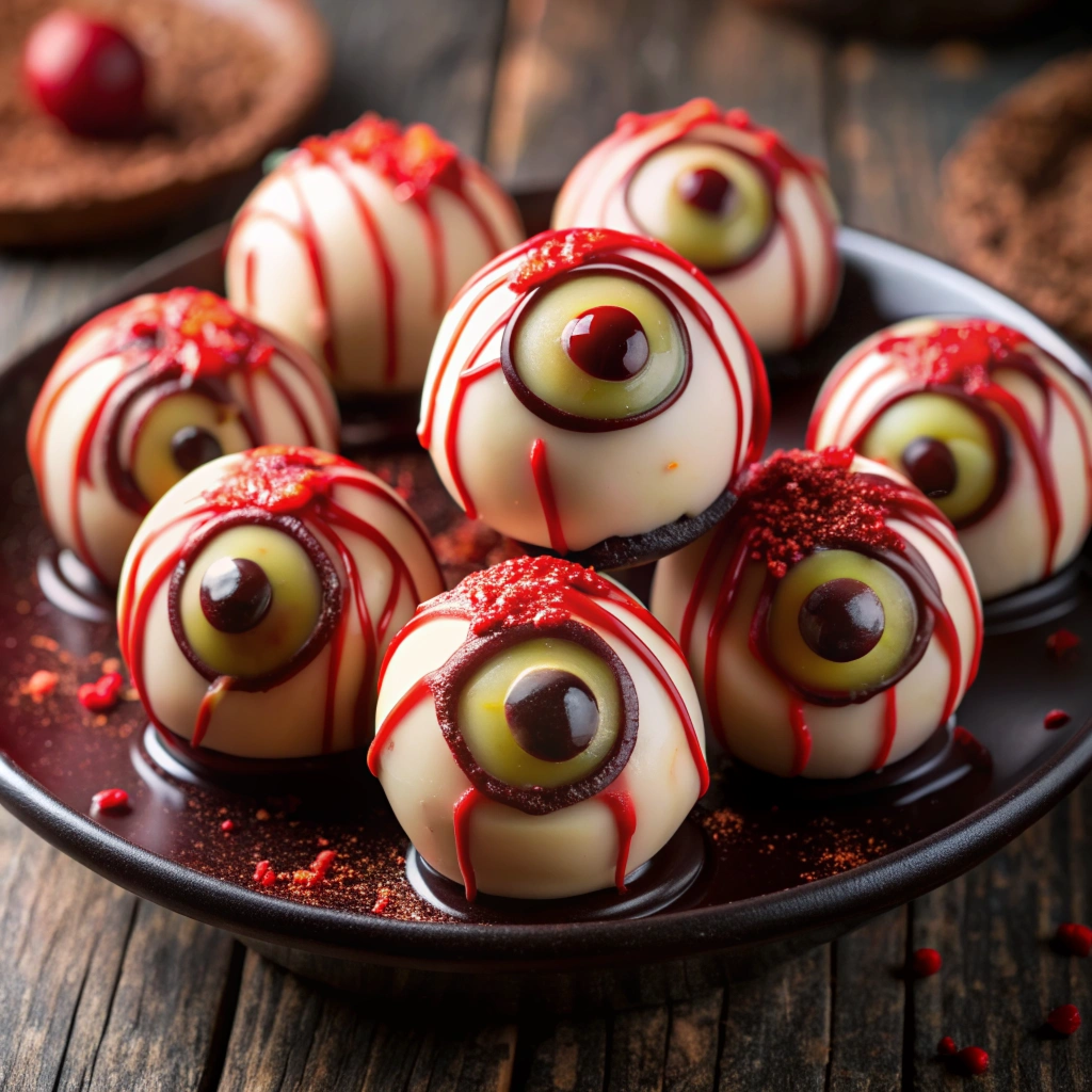 Halloween food vegan gluten free Eyeball Truffles