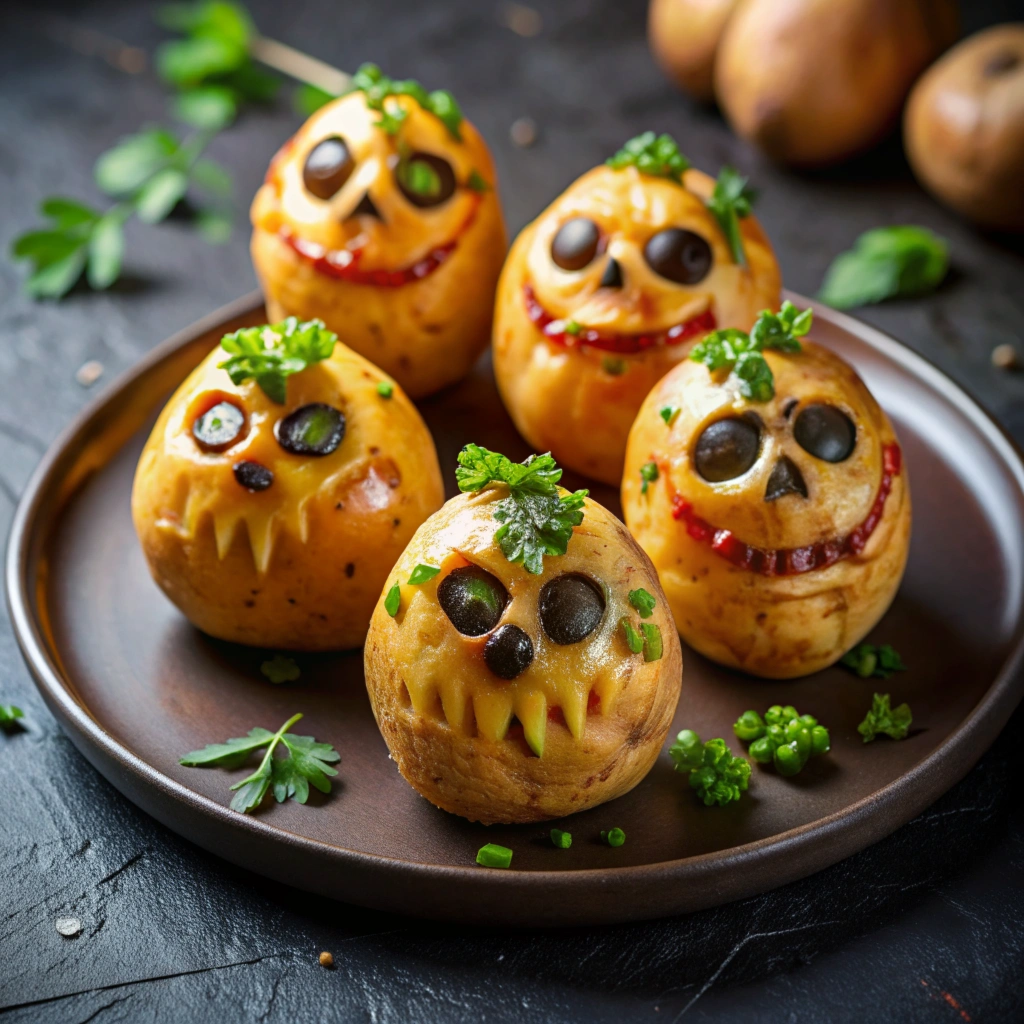 Halloween party food vegan gluten free deviled-potatoes