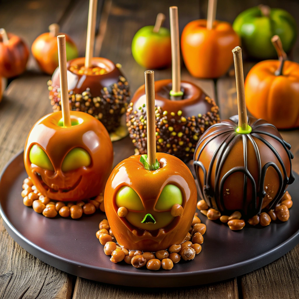 Halloween party food ideas vegan gluten free spooky-caramel-apples 