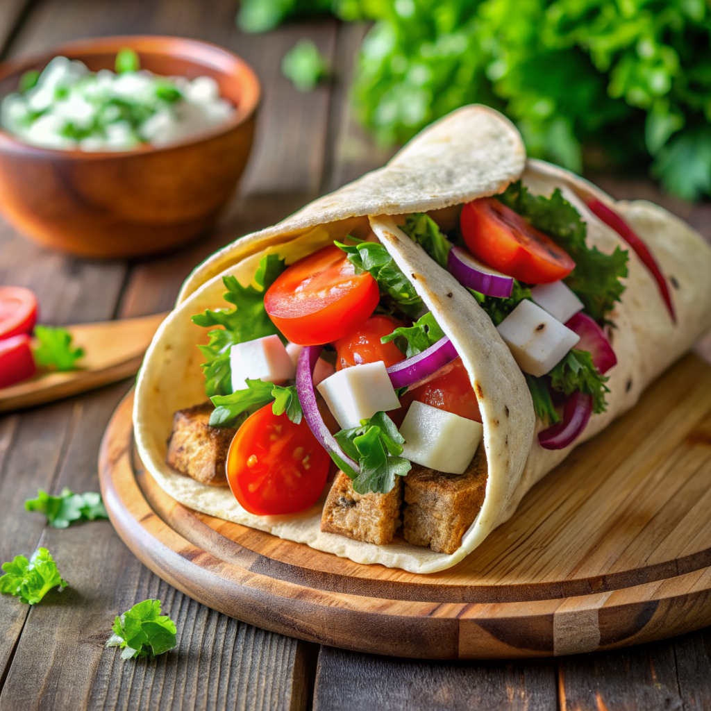 GF Greek Food: Vegan Gyro with Tofu