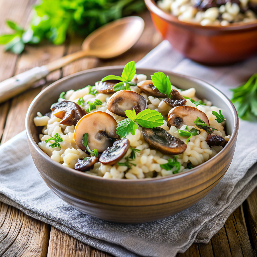 Gluten Free Substitutes for Farro - Wild Rice Risotto with Mushrooms recipe