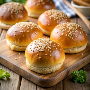 Homemade vegan burger buns