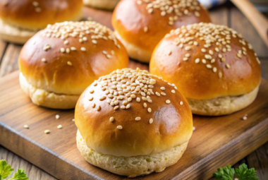 Homemade vegan burger buns