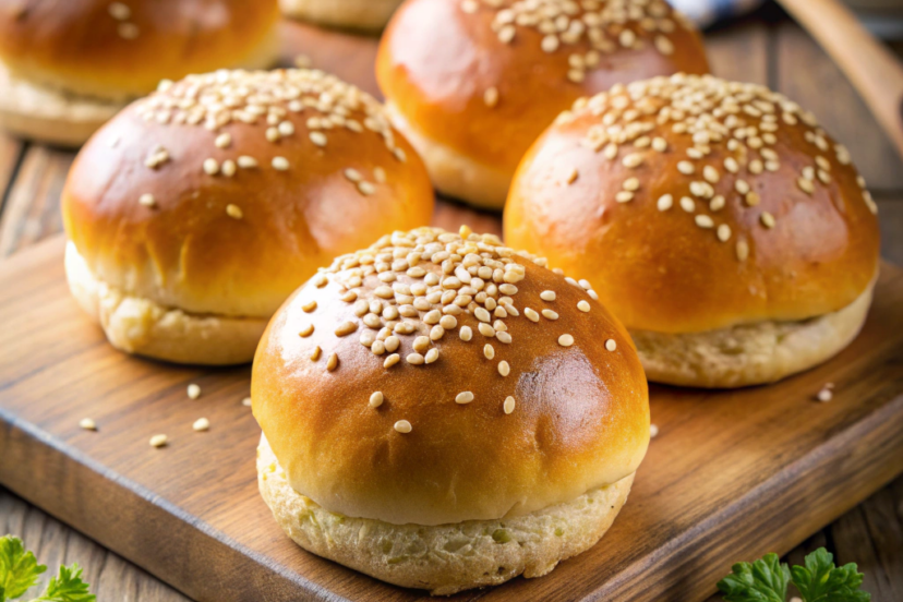 Homemade vegan burger buns