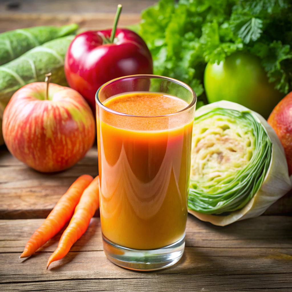 Cabbage, carrot and apple juice recipe