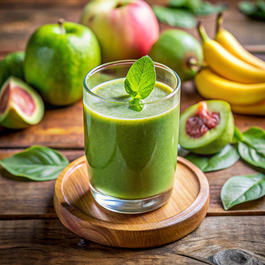 Tropical Green Smoothie with Guava