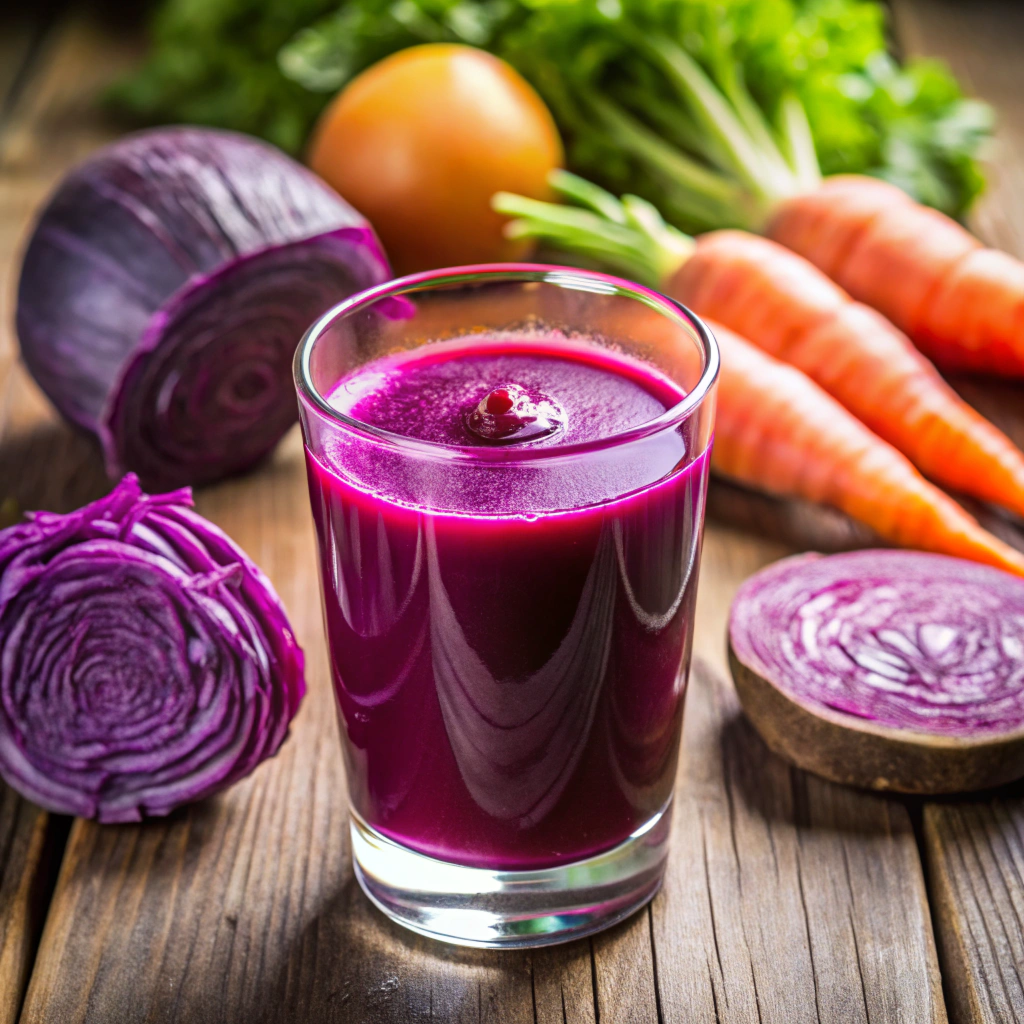 Purple Cabbage and Beet Juice