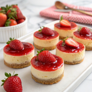 Easy Mini Strawberry Cheesecake Recipe | Vegan Option