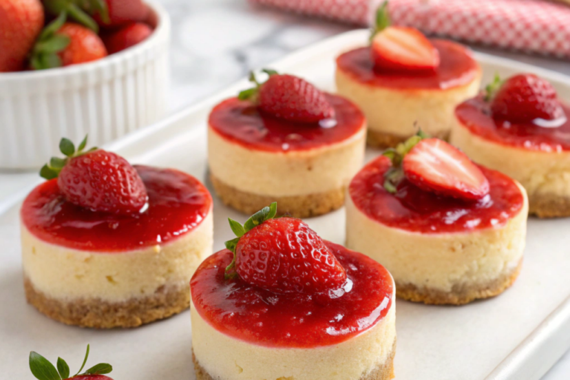 Easy Mini Strawberry Cheesecake Recipe | Vegan Option