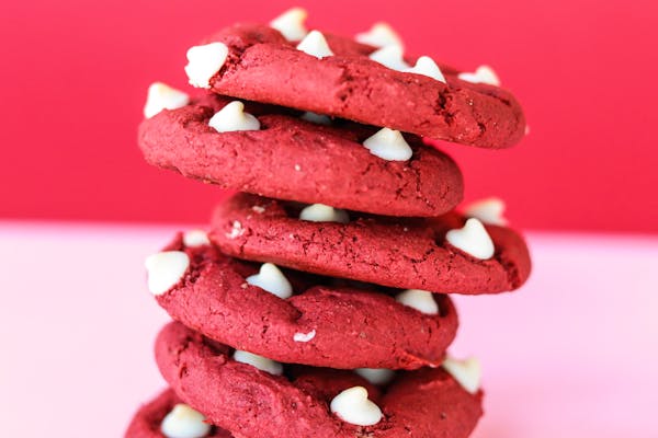 Red Velvet Cookies With Cake Mix with chocolate chips