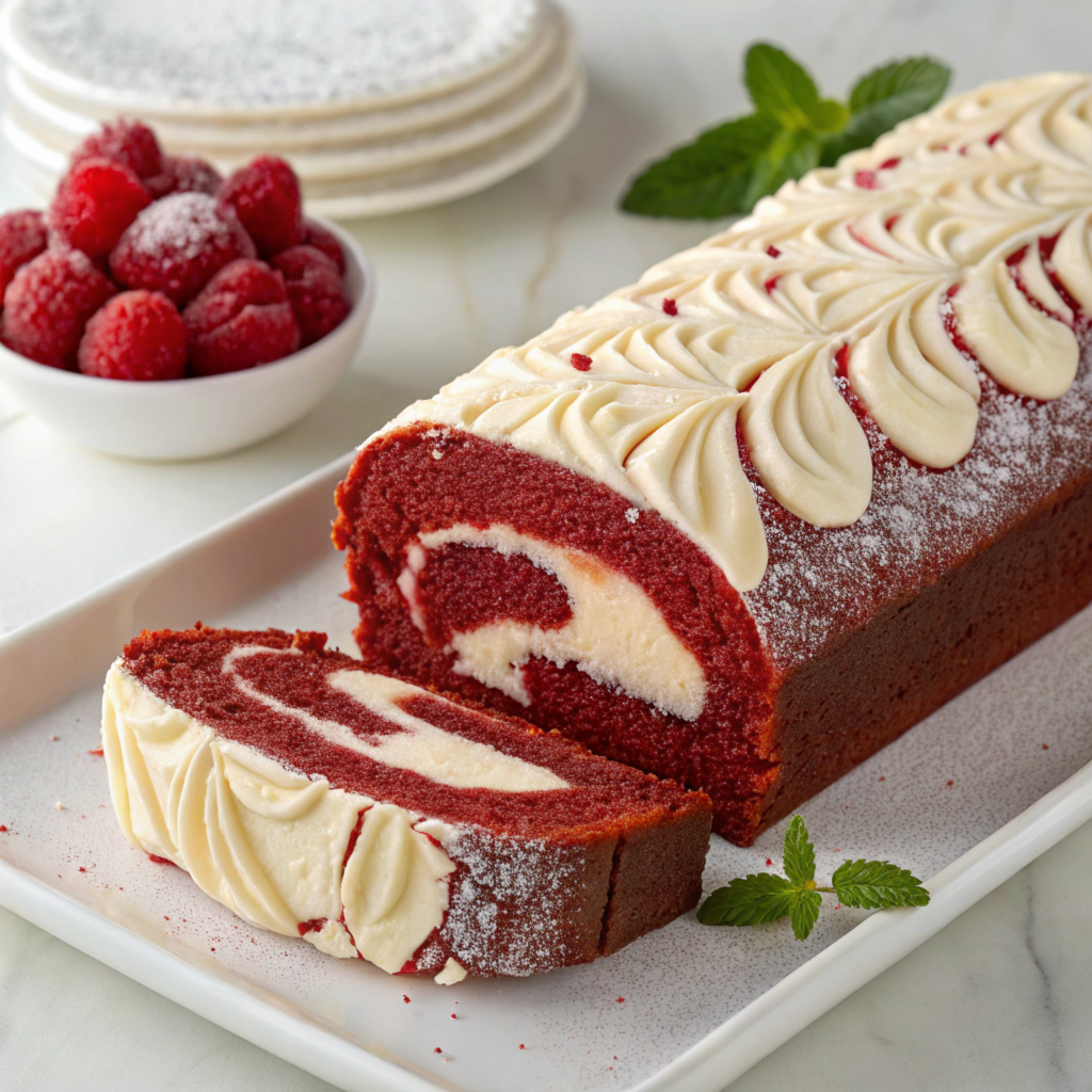 Red Velvet Pound Cake with Cream Cheese Filling