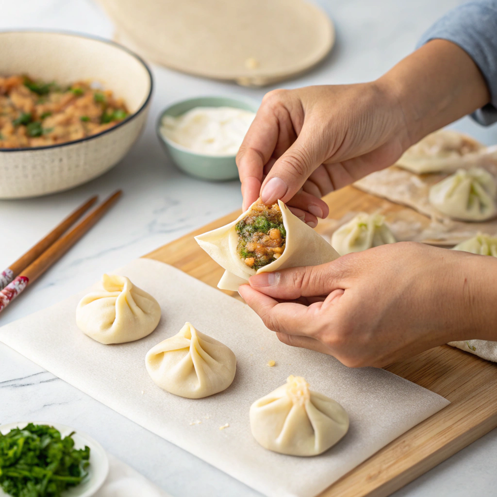 How to wrap vegan soup dumplings