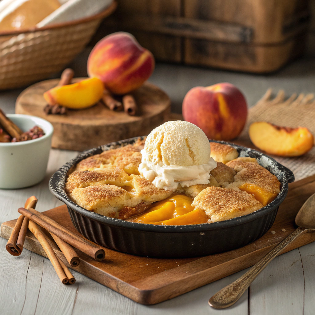 4 Ingredient Peach Cobbler (Super Easy Dessert) Blooming Health Secrets