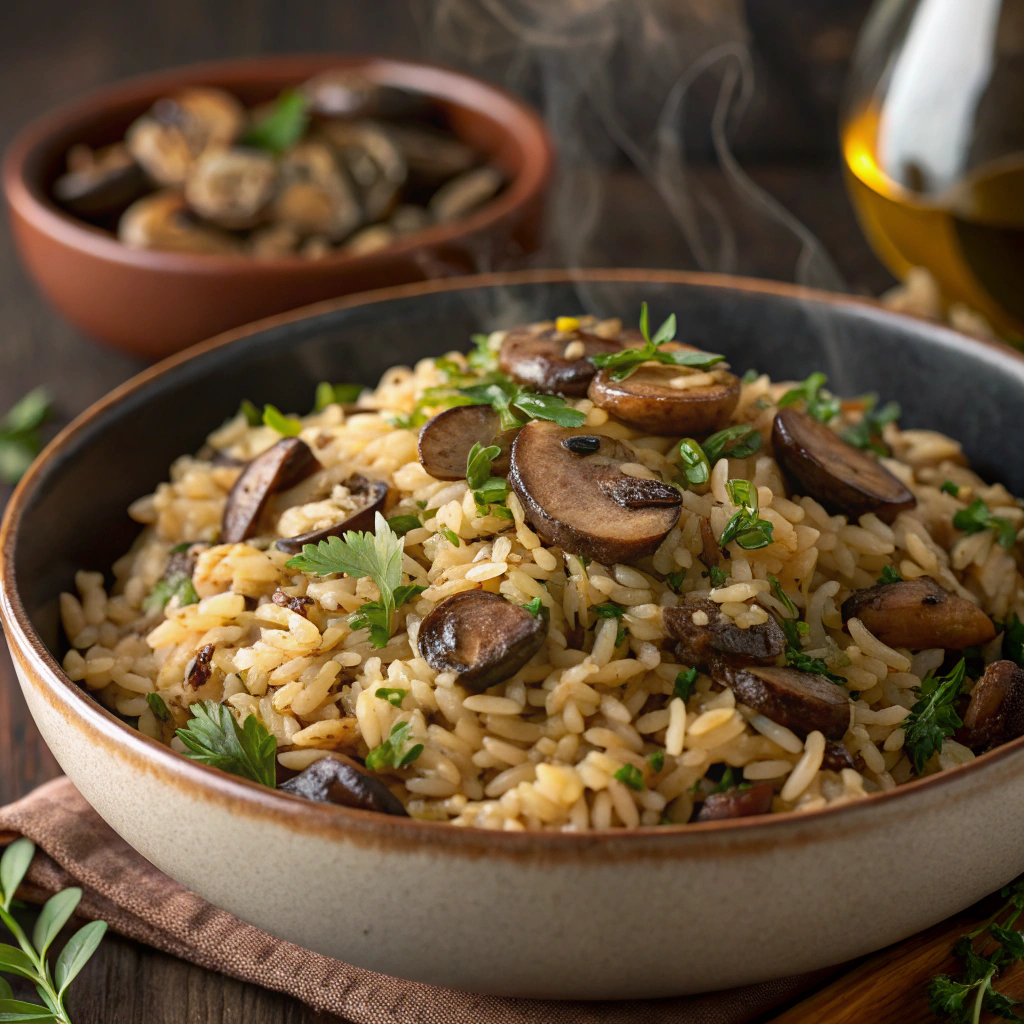 Vegan Wild Rice And Mushroom Pilaf 