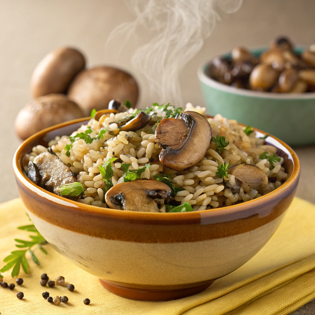 Serving suggestion for Wild Rice And Mushroom Pilaf (Vegan)