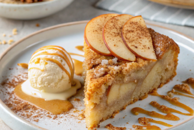 Irish apple cake recipe with custard sauce