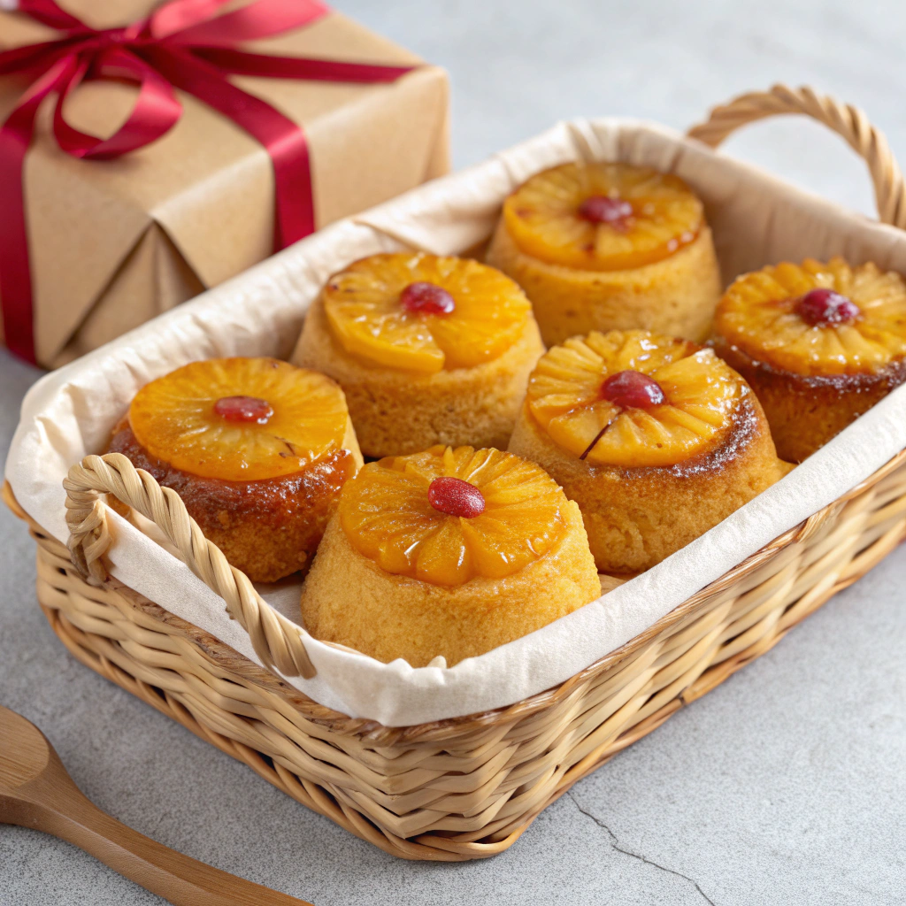 Mini Pineapple Upside Down Cakes with Cake Mix