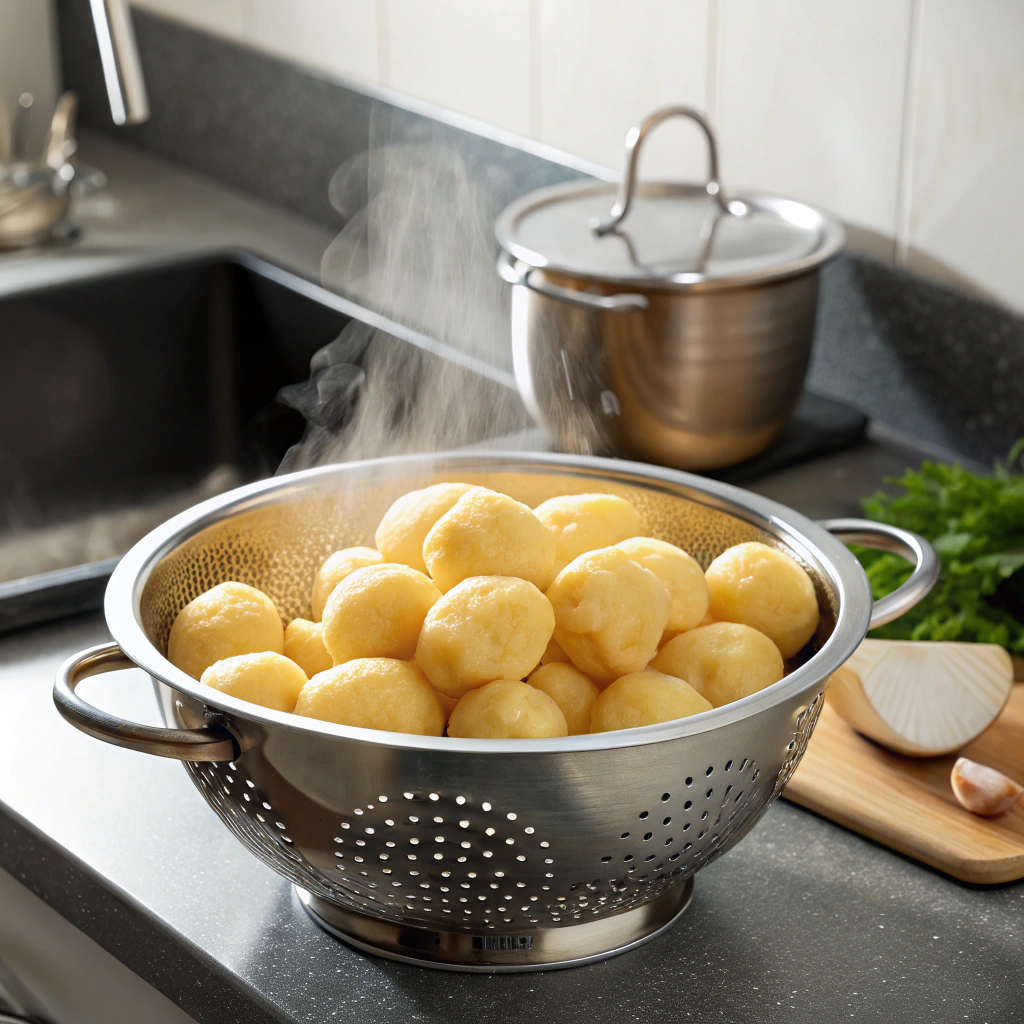 Drain the boiled potatoes thoroughly