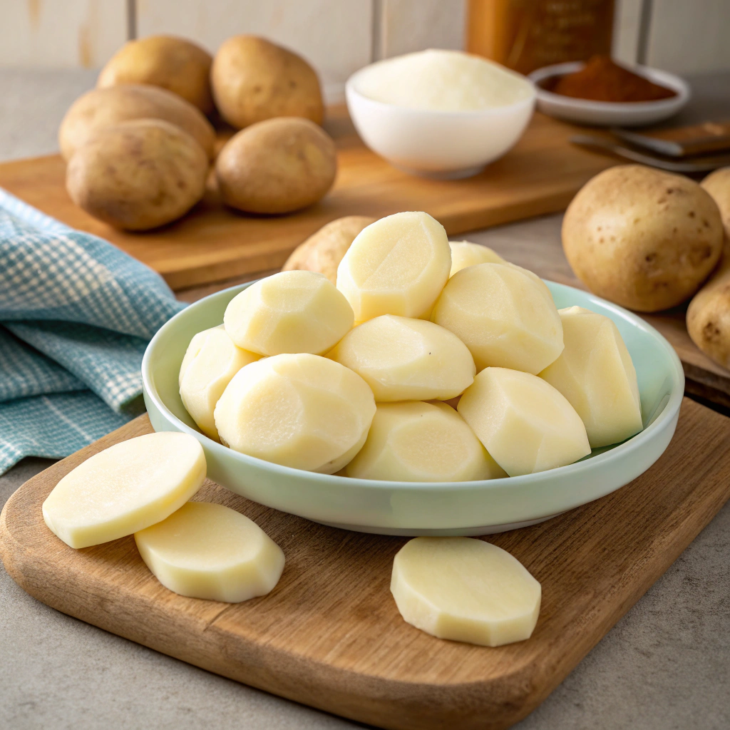 Peel the potatoes