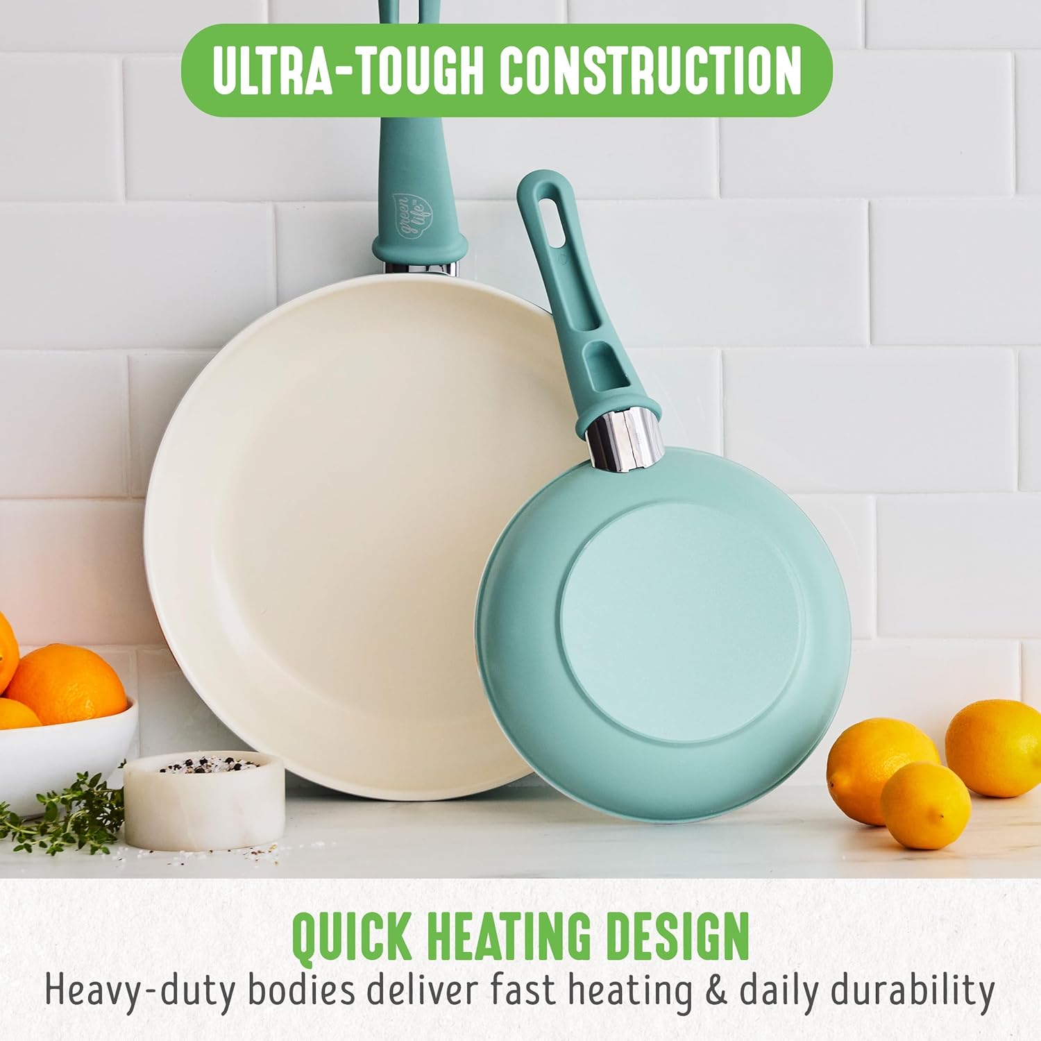 GreenLife 7" & 10" Ceramic Nonstick Frying Pan Set