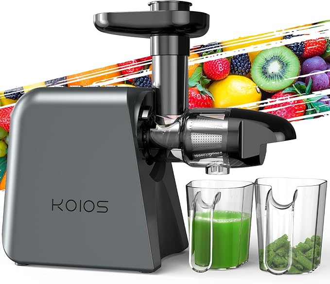 KOIOS Cold Press Masticating Juicer Machine - 2-Speed & Reverse Function