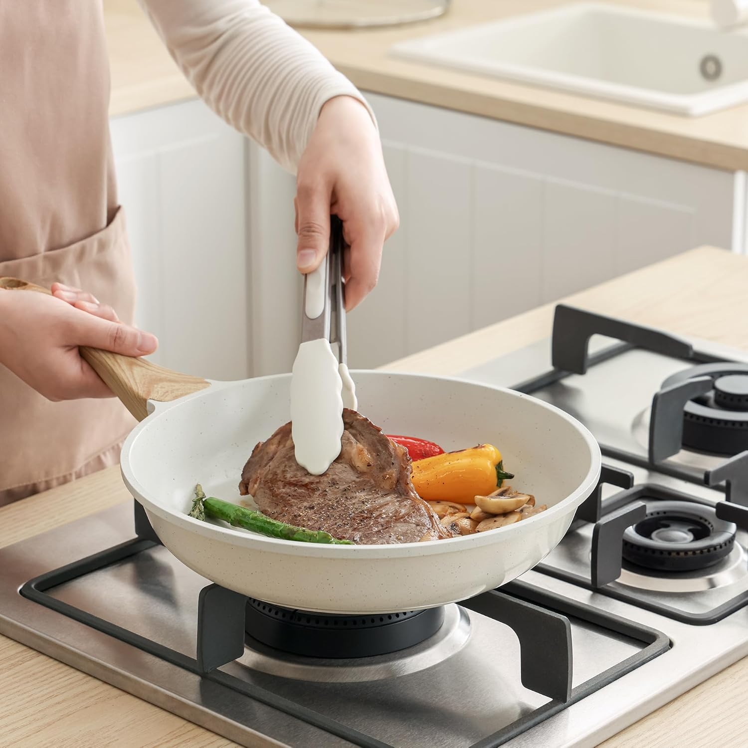 SENSARTE Nonstick Ceramic Saute Pan 12-Inch