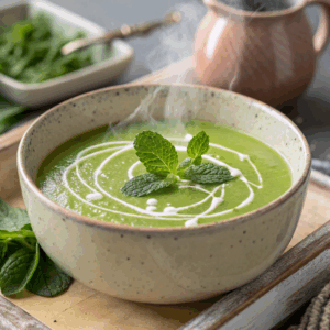 Pean and mint soup