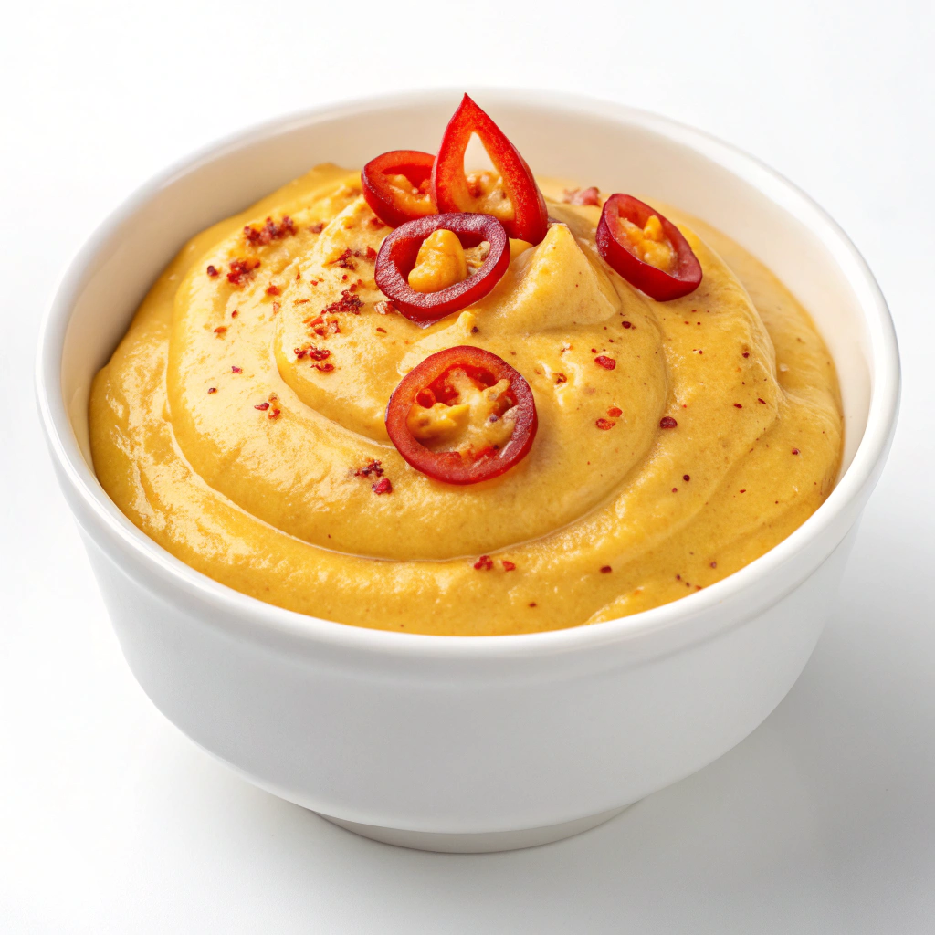 Mix vegan mayonnaise, sriracha sauce, and lime juice to obtain a spicy vegan mayo.