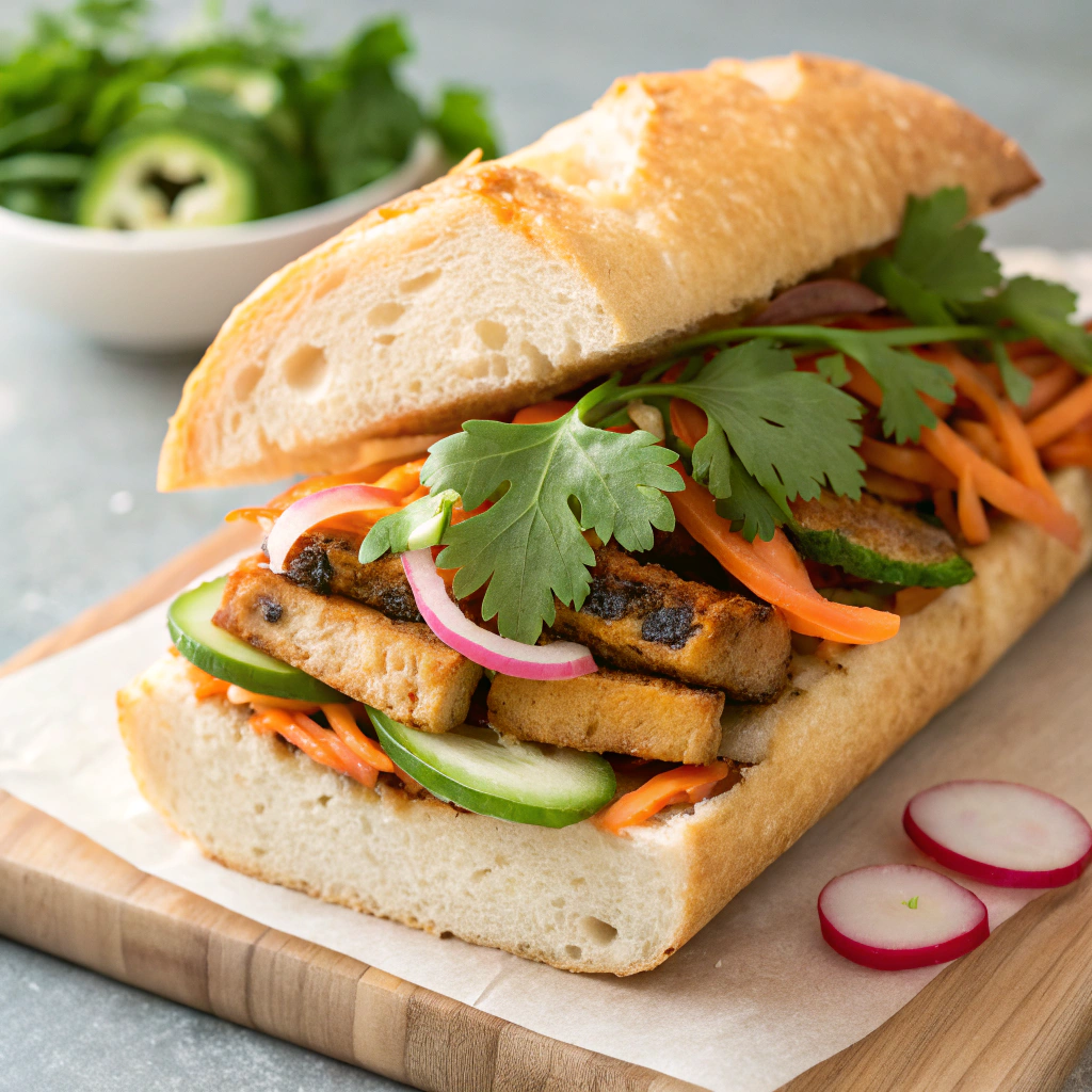 Assemble the Vegan Tofu Banh Mi