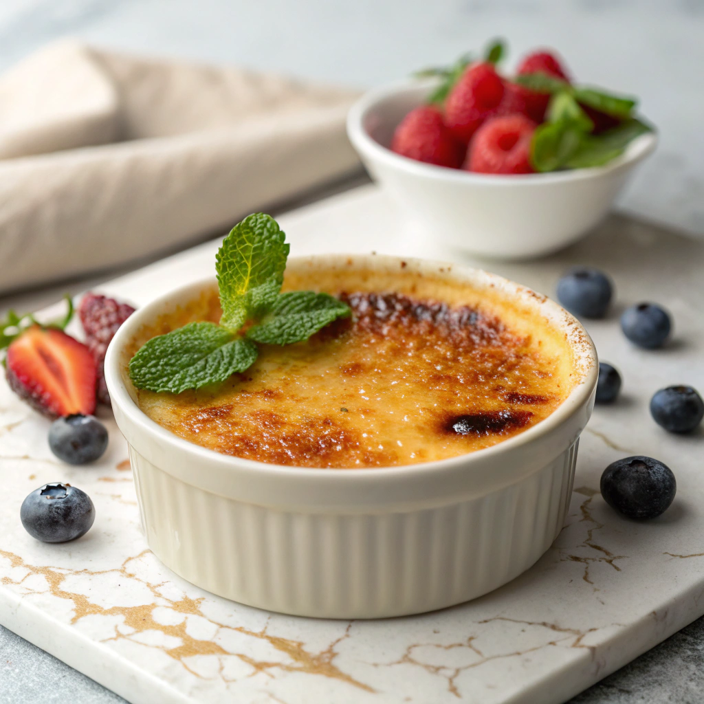 Garnish ideas for vegan creme brulee