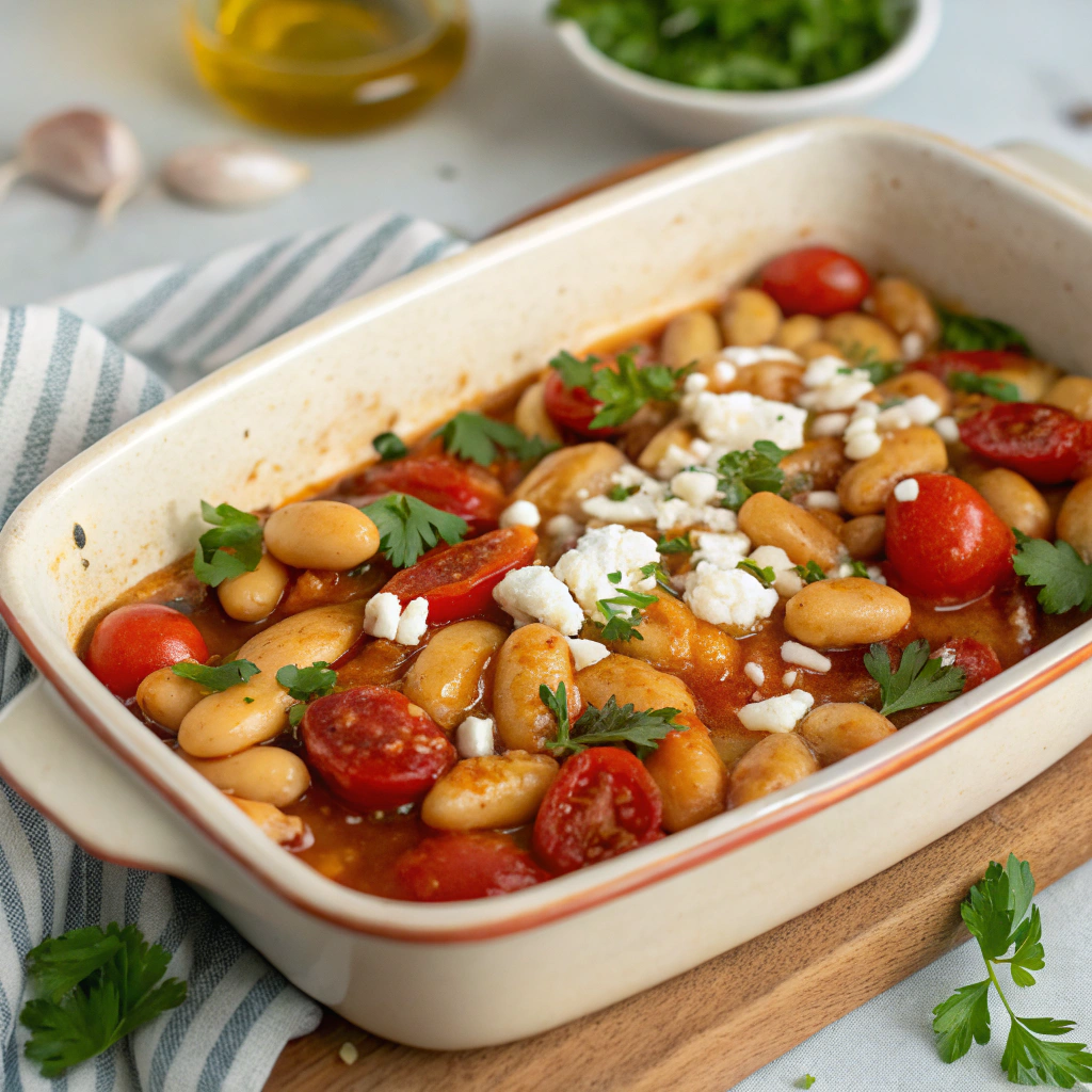 Mediterranean diet lunch ideas: Greek Gigantes Plaki (Baked Beans)