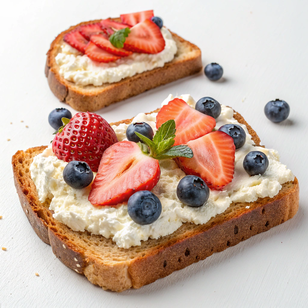 Mediterranean Diet Breakfast: ideas: Whole-Grain Toast with Ricotta and Fresh Fruit