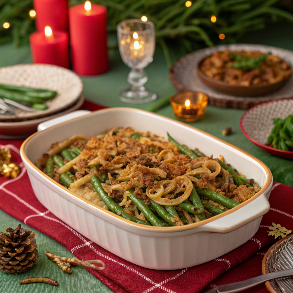 Vegan Green Bean Casserole with Crispy Shallots Recipe