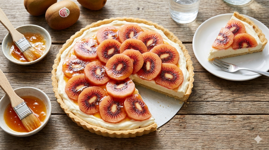 Red Kiwi Tart with Vanilla Cream