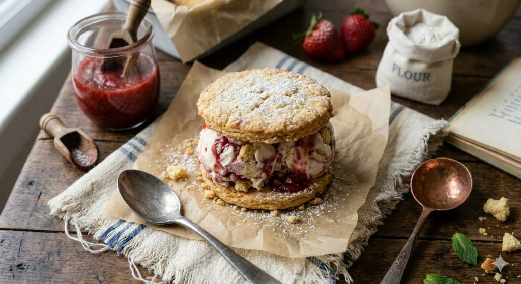 strawberry shortcake ice cream sandwiches.