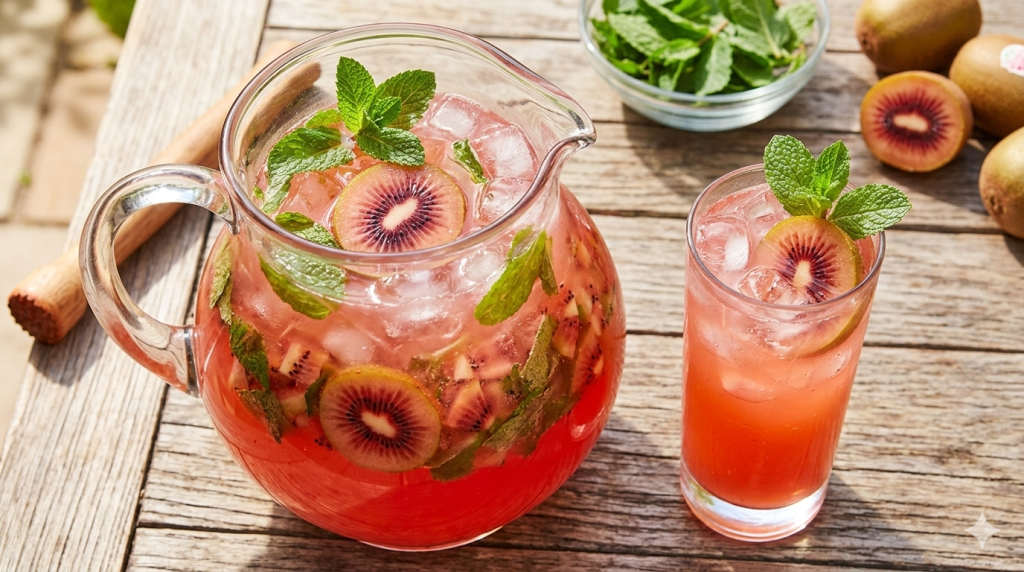 red kiwi and mint lemonade