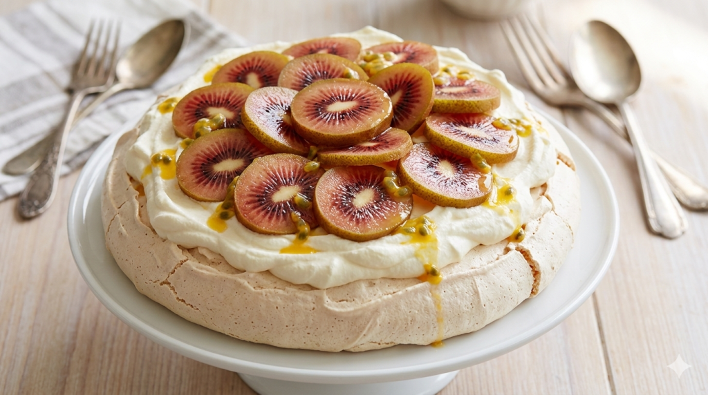 red kiwi pavlova