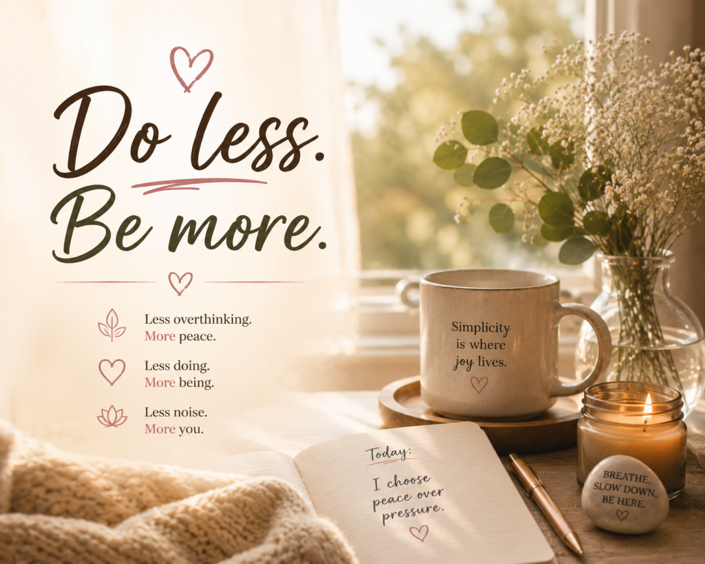"Do less. Be more."